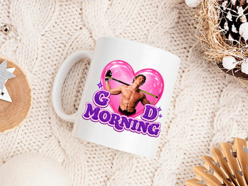 Caneca IR Good Morning Hockey Romance, Coffee Mug para Book Lovers, Caneca Girly para Leitoras, Hockey Reader Gift