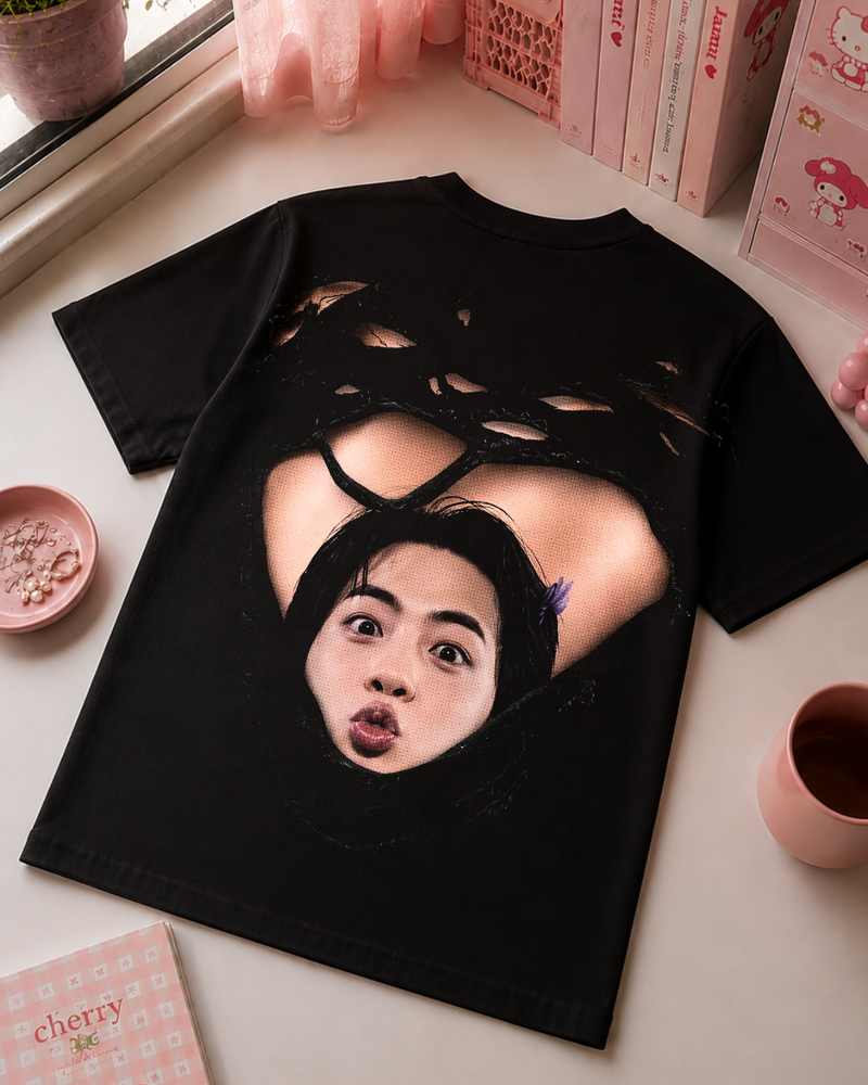 T-Shirt K-Pop Y2K Aesthetic Preta | Cute Korean Pop Vintage