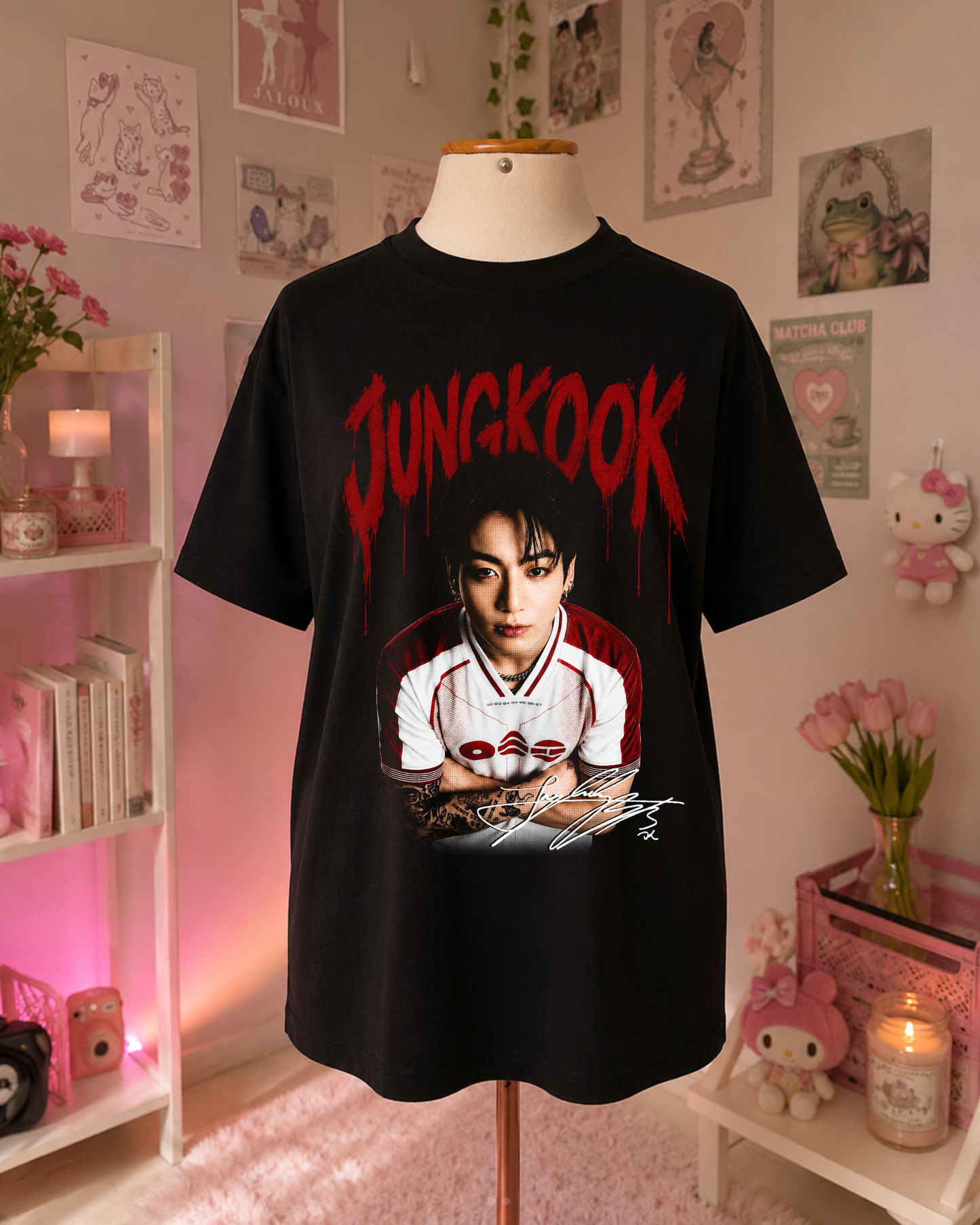 T-Shirt Preto K-Pop Red Jersey