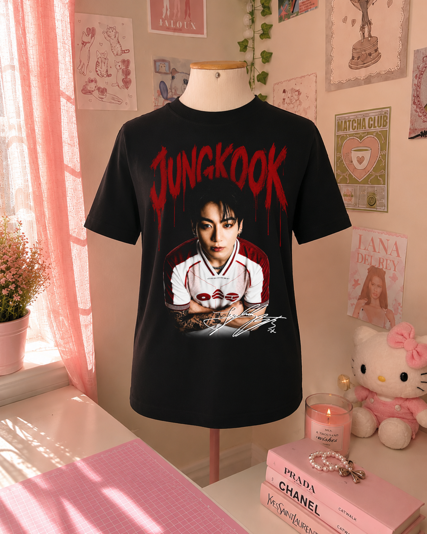 T-Shirt Preto K-Pop Red Jersey