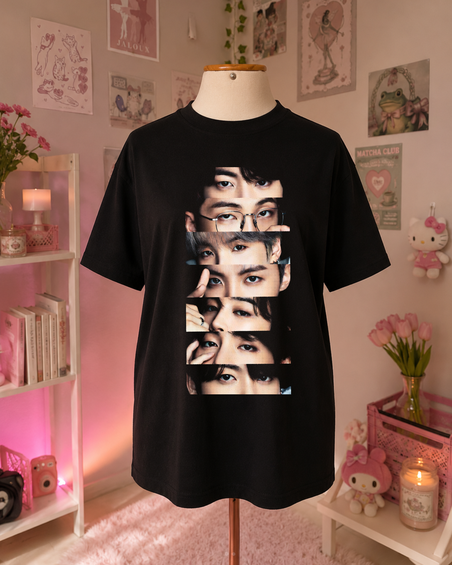 Black Glitch Eyes K-Pop T-Shirt
