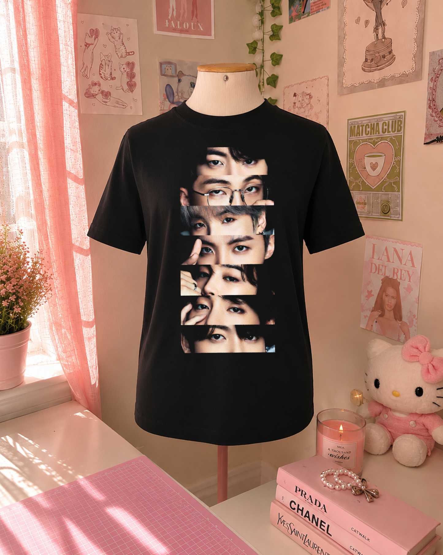 Black Glitch Eyes K-Pop T-Shirt