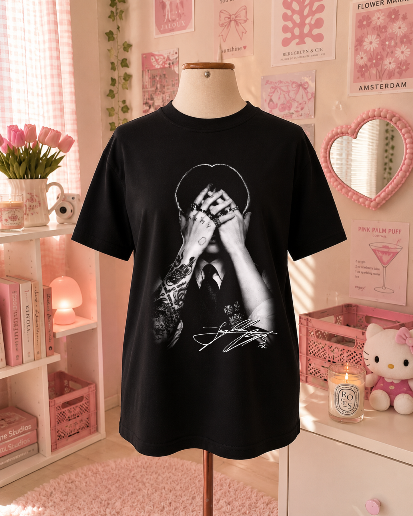 Black & White Tattoo K-Pop T-Shirt