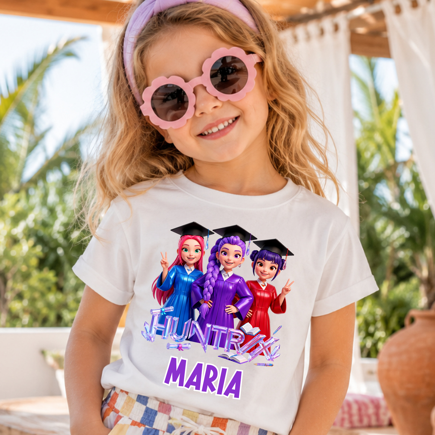 K-Pop Idol Black T-Shirt with Red Kisses