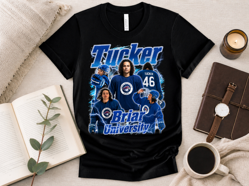 T-shirt Hockey University Azul Vintage Camisola Romance Desportivo College Aesthetic JT