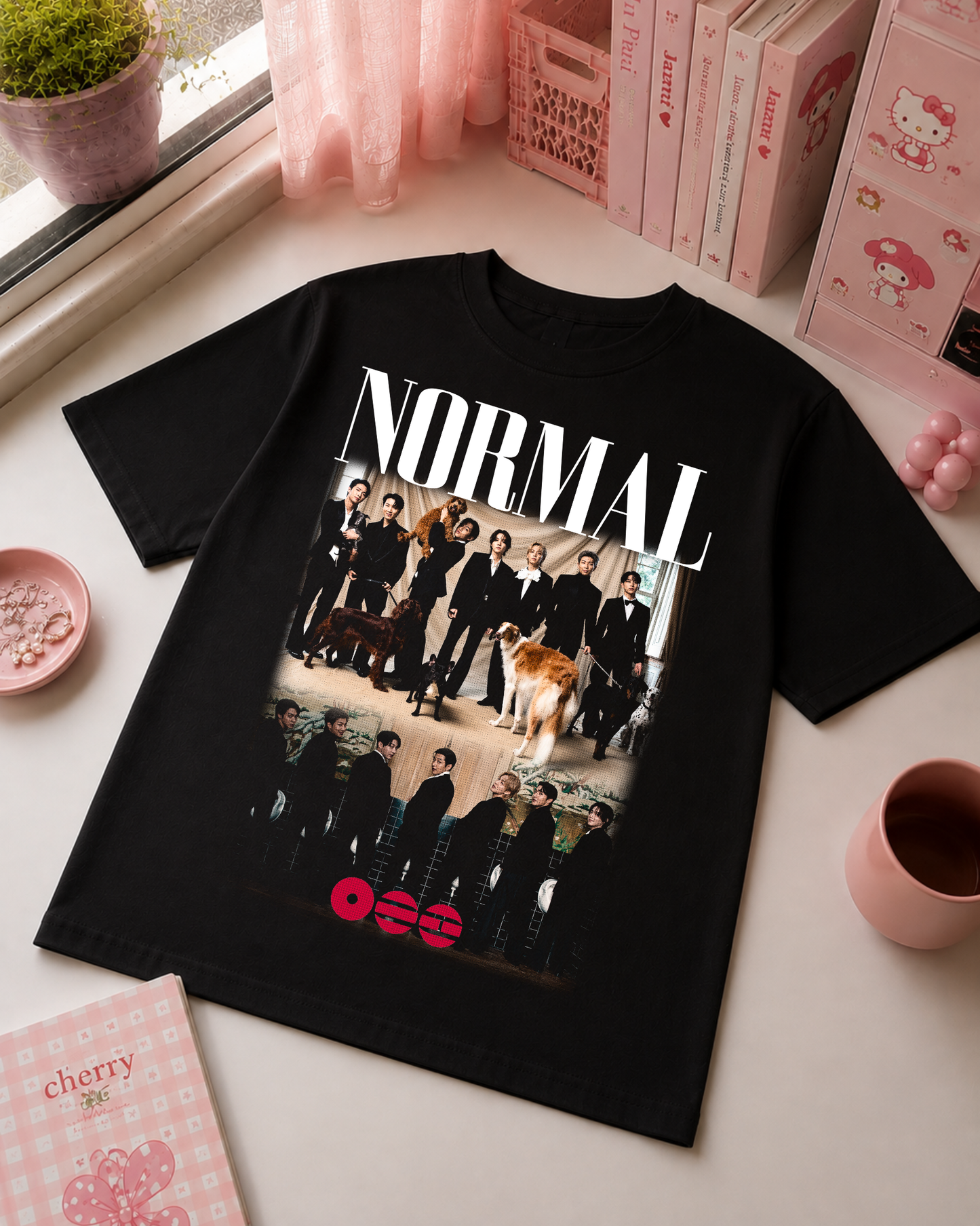Black K-Pop "Normal" T-Shirt with Group