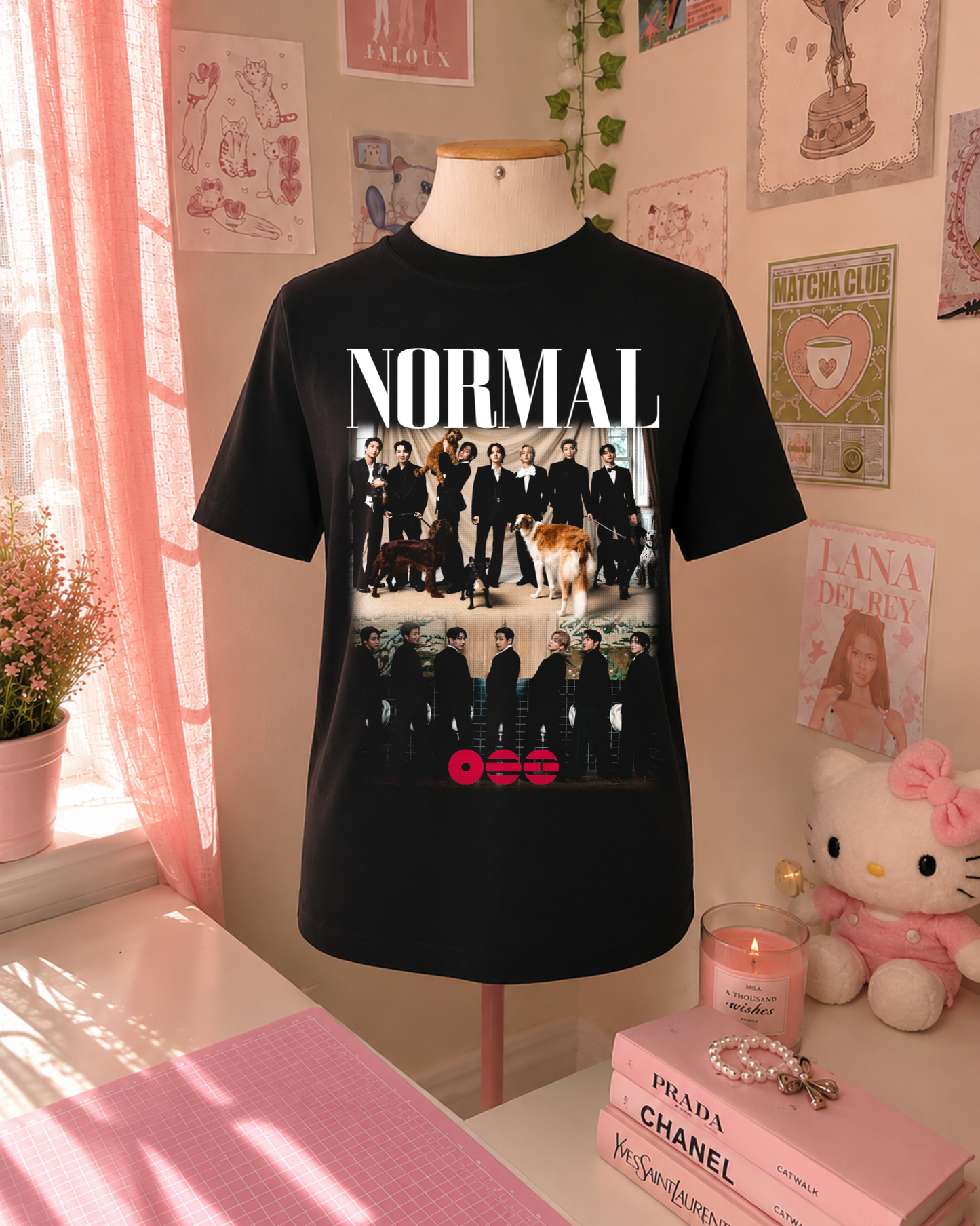 Black K-Pop "Normal" T-Shirt with Group