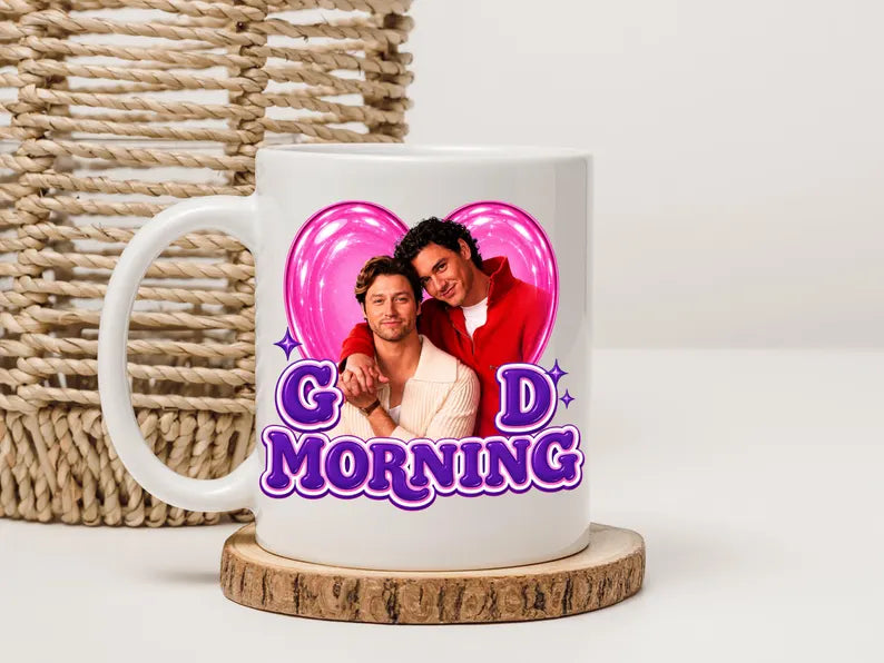 Caneca DL + GG Good Morning Hockey Romance, Coffee Mug para Book Lovers, Caneca Girly para Leitoras, Hockey Reader Gift