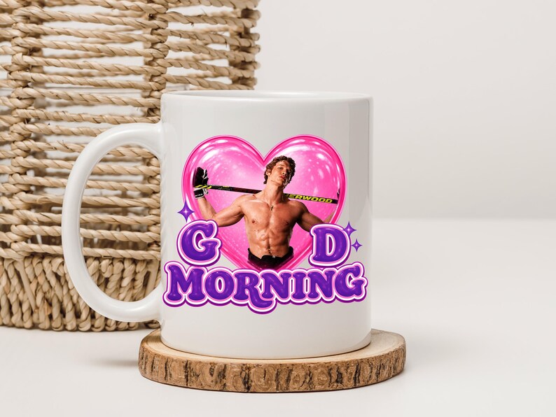 Caneca IR Good Morning Hockey Romance, Coffee Mug para Book Lovers, Caneca Girly para Leitoras, Hockey Reader Gift