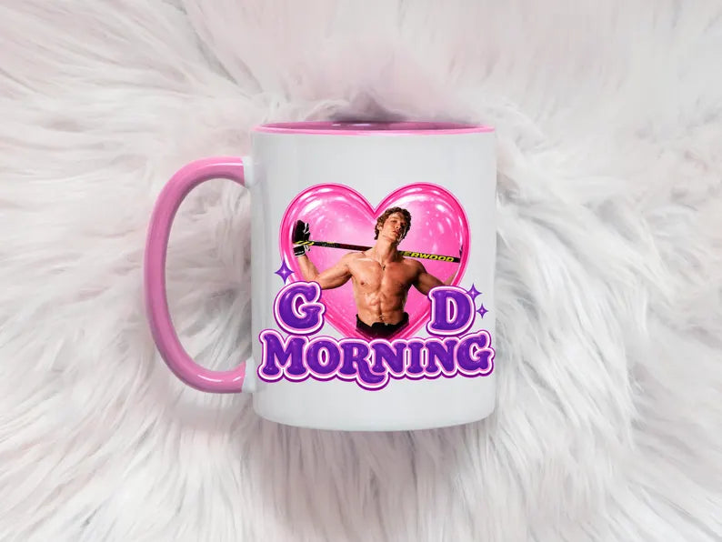 Caneca IR Good Morning Hockey Romance, Coffee Mug para Book Lovers, Caneca Girly para Leitoras, Hockey Reader Gift