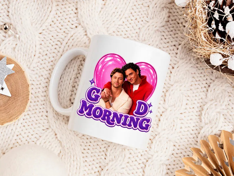 Caneca DL + GG Good Morning Hockey Romance, Coffee Mug para Book Lovers, Caneca Girly para Leitoras, Hockey Reader Gift